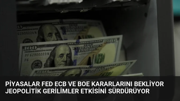 Piyasalar Fed ECB ve BoE Kararlarını Bekliyor Jeopolitik Gerilimler Etkisini Sürdürüyor