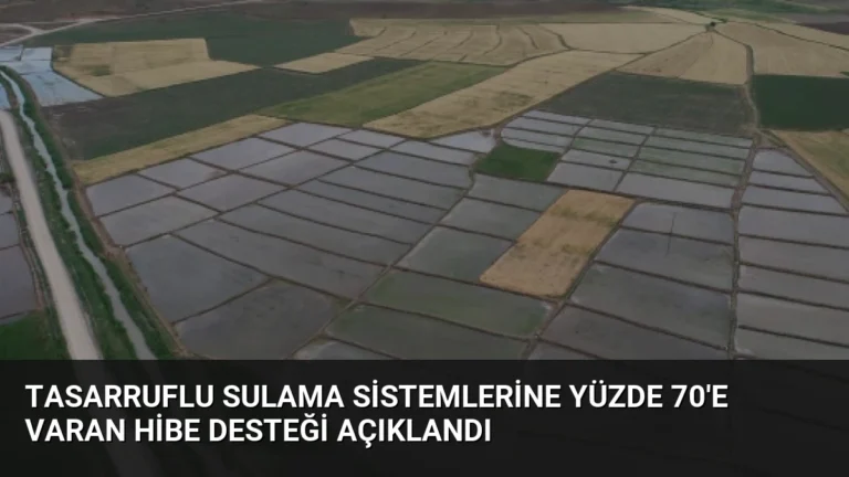 Tasarruflu Sulama Sistemlerine Yüzde 70’e Varan Hibe Desteği Açıklandı