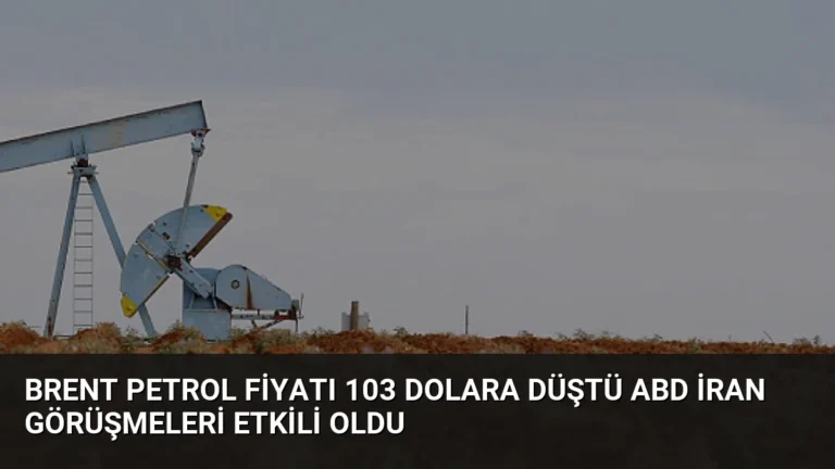 Brent Petrol Fiyatı 103 Dolara Düştü ABD İran Görüşmeleri Etkili Oldu
