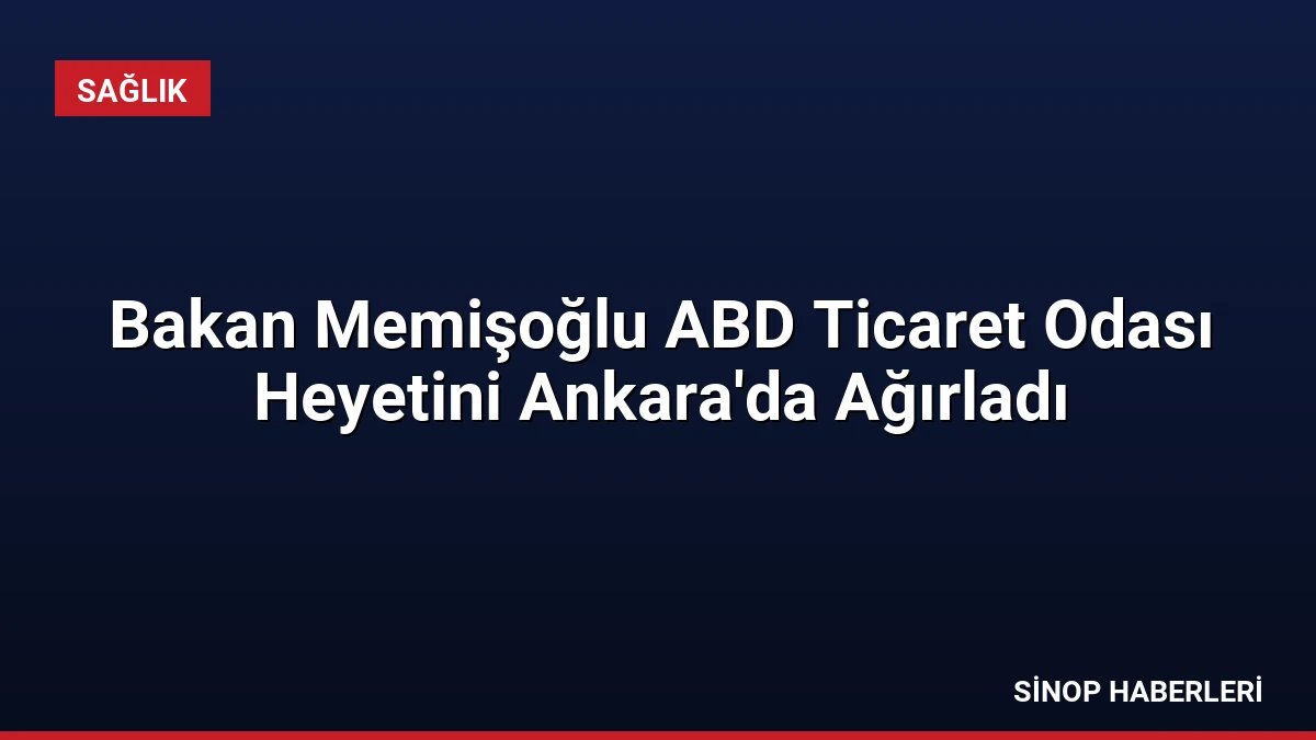 Bakan Memişoğlu ABD Ticaret Odası Heyetini Ankara’da Ağırladı
