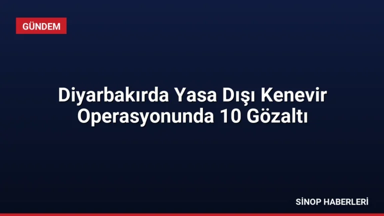 Diyarbakırda Yasa Dışı Kenevir Operasyonunda 10 Gözaltı