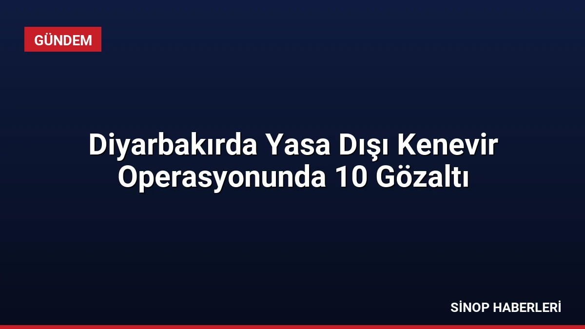 Diyarbakırda Yasa Dışı Kenevir Operasyonunda 10 Gözaltı