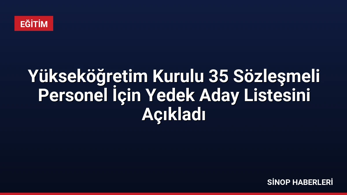 Yükseköğretim Kurulu 35 Sözleşmeli Personel İçin Yedek Aday Listesini Açıkladı