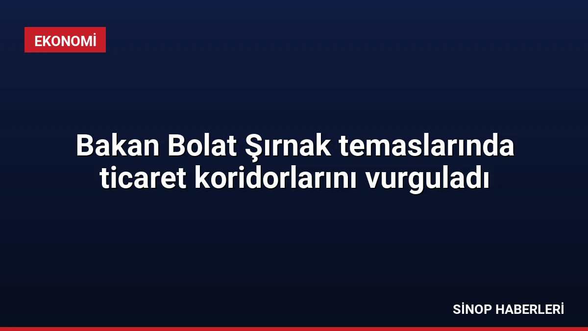 Bakan Bolat Şırnak temaslarında ticaret koridorlarını vurguladı