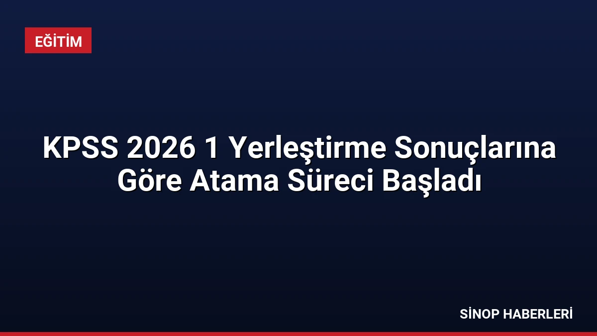 KPSS 2026 1 Yerleştirme Sonuçlarına Göre Atama Süreci Başladı