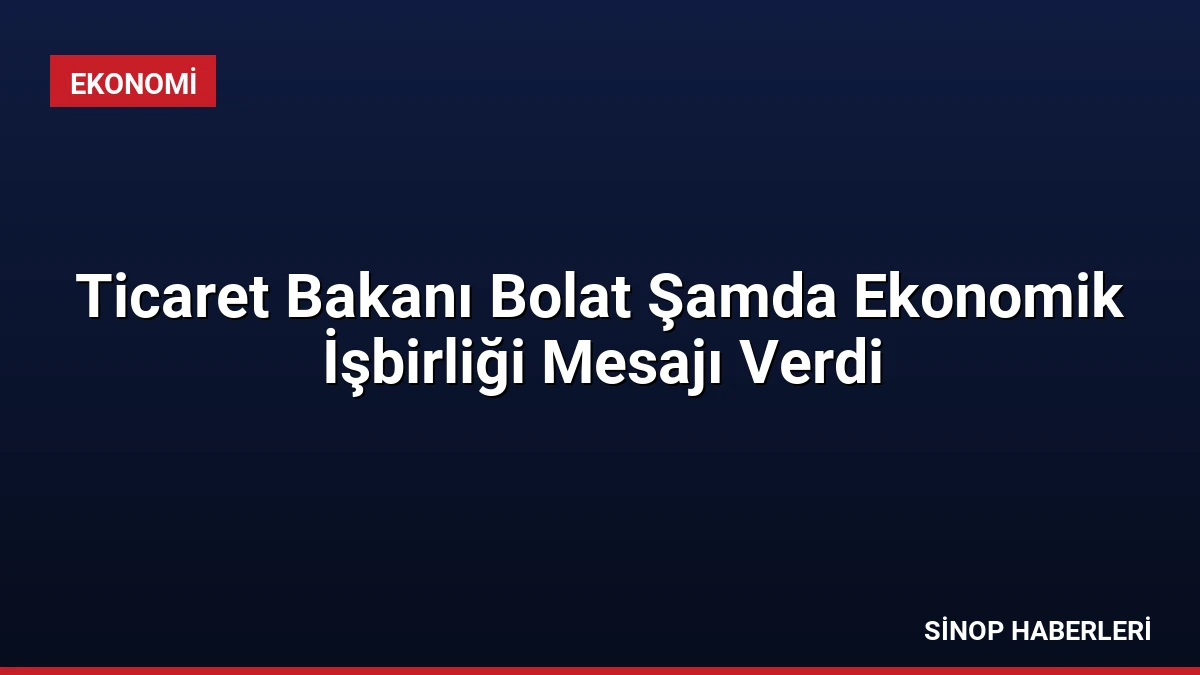 Ticaret Bakanı Bolat Şamda Ekonomik İşbirliği Mesajı Verdi