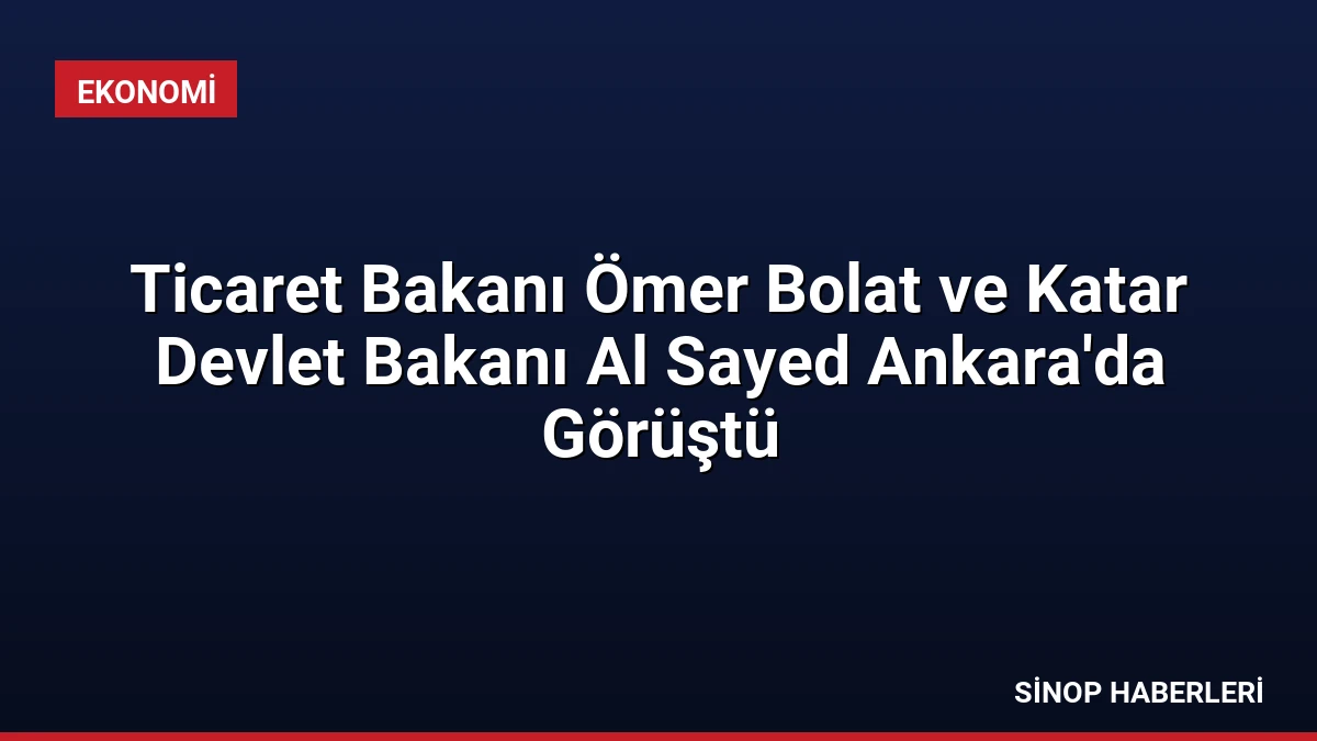 Ticaret Bakanı Ömer Bolat ve Katar Devlet Bakanı Al Sayed Ankara’da Görüştü