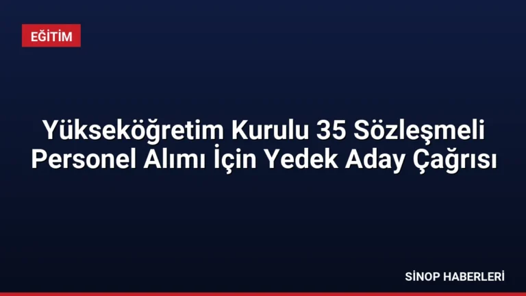 Yükseköğretim Kurulu 35 Sözleşmeli Personel Alımı İçin Yedek Aday Çağrısı