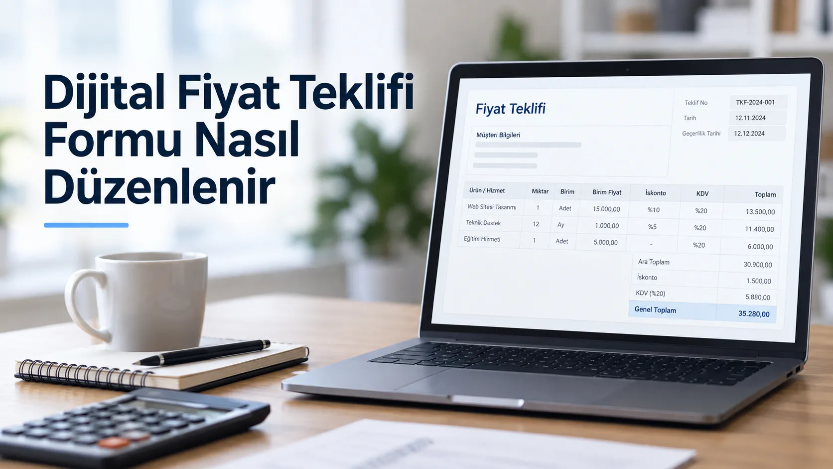Dijital Fiyat Teklifi Formu Nasıl Düzenlenir?