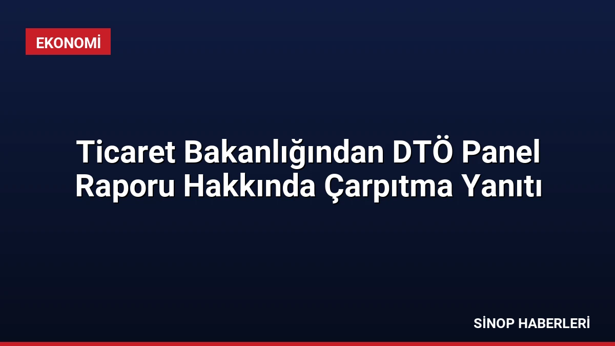 Ticaret Bakanlığından DTÖ Panel Raporu Hakkında Çarpıtma Yanıtı
