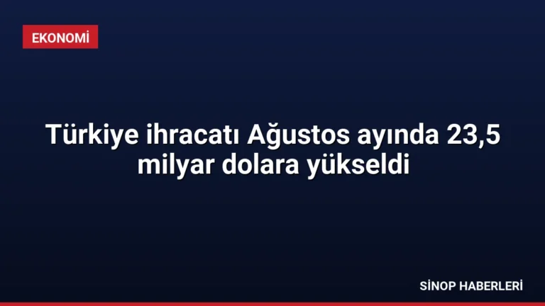 Türkiye ihracatı Ağustos ayında 23,5 milyar dolara yükseldi