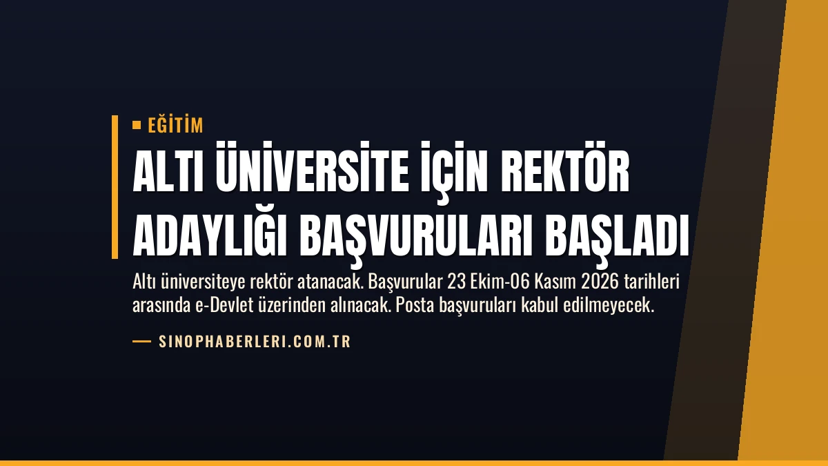 Altı Üniversite İçin Rektör Adaylığı Başvuruları Başladı
