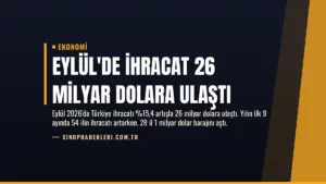 Eylül’de İhracat 26 Milyar Dolara Ulaştı