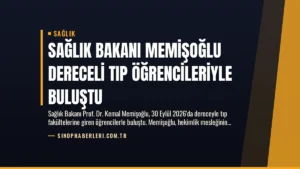 Sağlık Bakanı Memişoğlu Dereceli Tıp Öğrencileriyle Buluştu