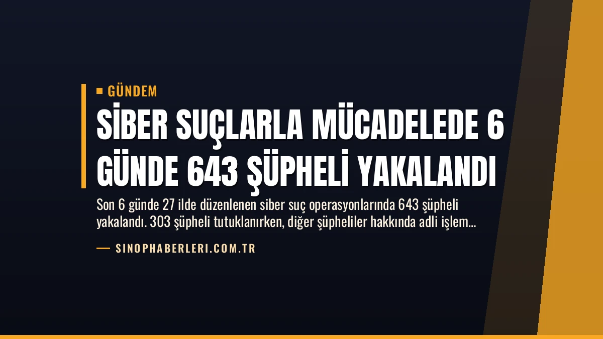 Siber Suçlarla Mücadelede 6 Günde 643 Şüpheli Yakalandı