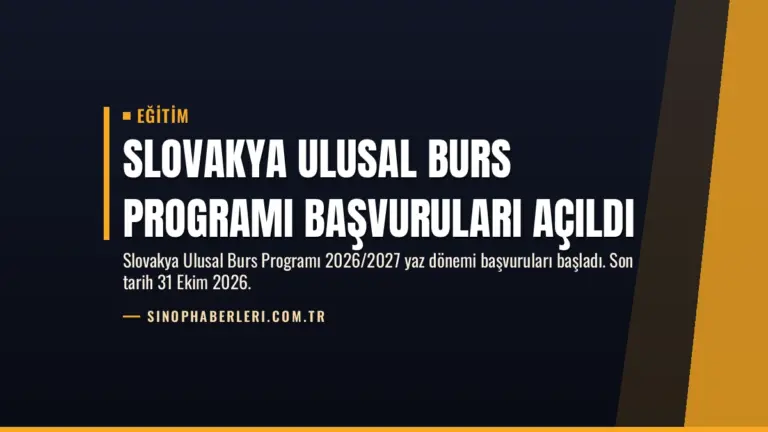 Slovakya Ulusal Burs Programı Başvuruları Açıldı