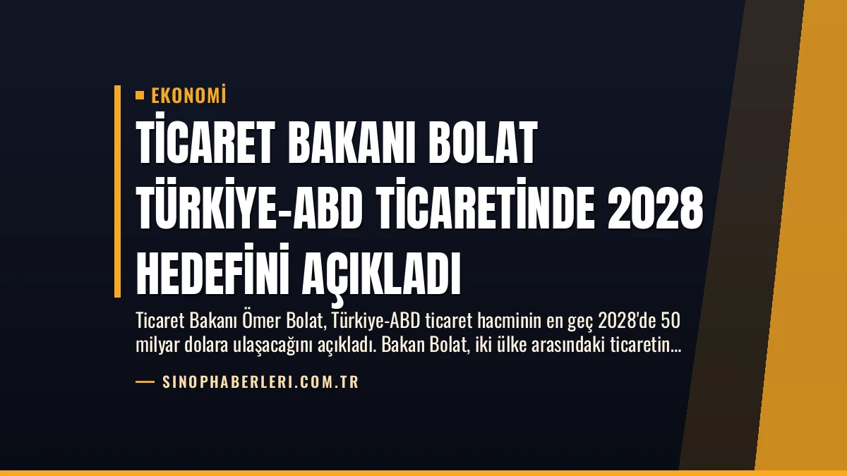 Ticaret Bakanı Bolat Türkiye-ABD Ticaretinde 2028 Hedefini Açıkladı