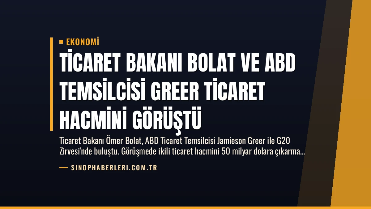 Ticaret Bakanı Bolat ve ABD Temsilcisi Greer Ticaret Hacmini Görüştü