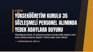 Yükseköğretim Kurulu 35 Sözleşmeli Personel Alımında Yedek Adaylara Duyuru