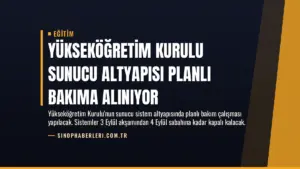 Yükseköğretim Kurulu Sunucu Altyapısı Planlı Bakıma Alınıyor